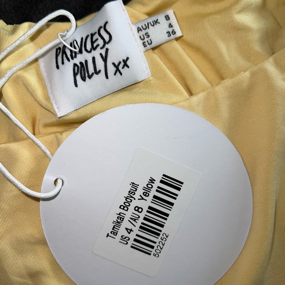 Princess Polly Tamikah Bodysuit in Yellow Size 4 New with tag - Picture 15 of 16